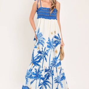 palm tree emily maxi dress