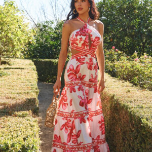 HALTER TIERED MAXI DRESS